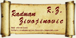 Radman Živojinović vizit kartica